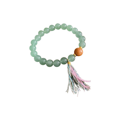 Wooden Bead Geometric Tassel  Bracelet