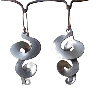 Silver Curled Alloy Earrings