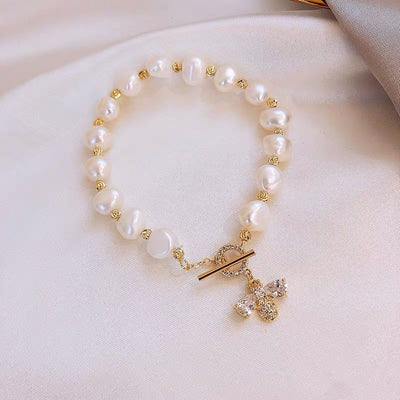 Baroque Freshwater Pearl Crystal Bracelet