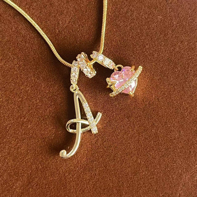 Personalized Custom 18K Gold Plated Alphabet Necklace, Artistic Design Name Necklace, Fashionable Exquisite Gift for Women and Girls