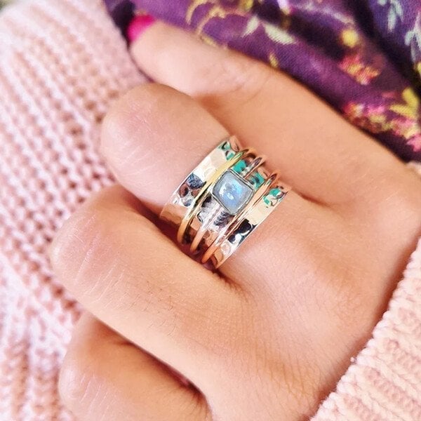 🔥Last Day 49% OFF🎁Chunky Moonstone Meditation Ring