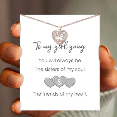 🔥 Last Day Buy 1 Get 1 Free 🎁Interlocking Hearts Necklace -👩‍❤️‍👩''Sisters of my soul & Friends of my heart''💕