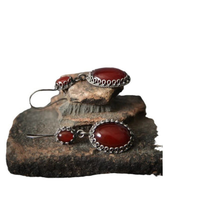 Vintage Baroque Red Stud Earrings