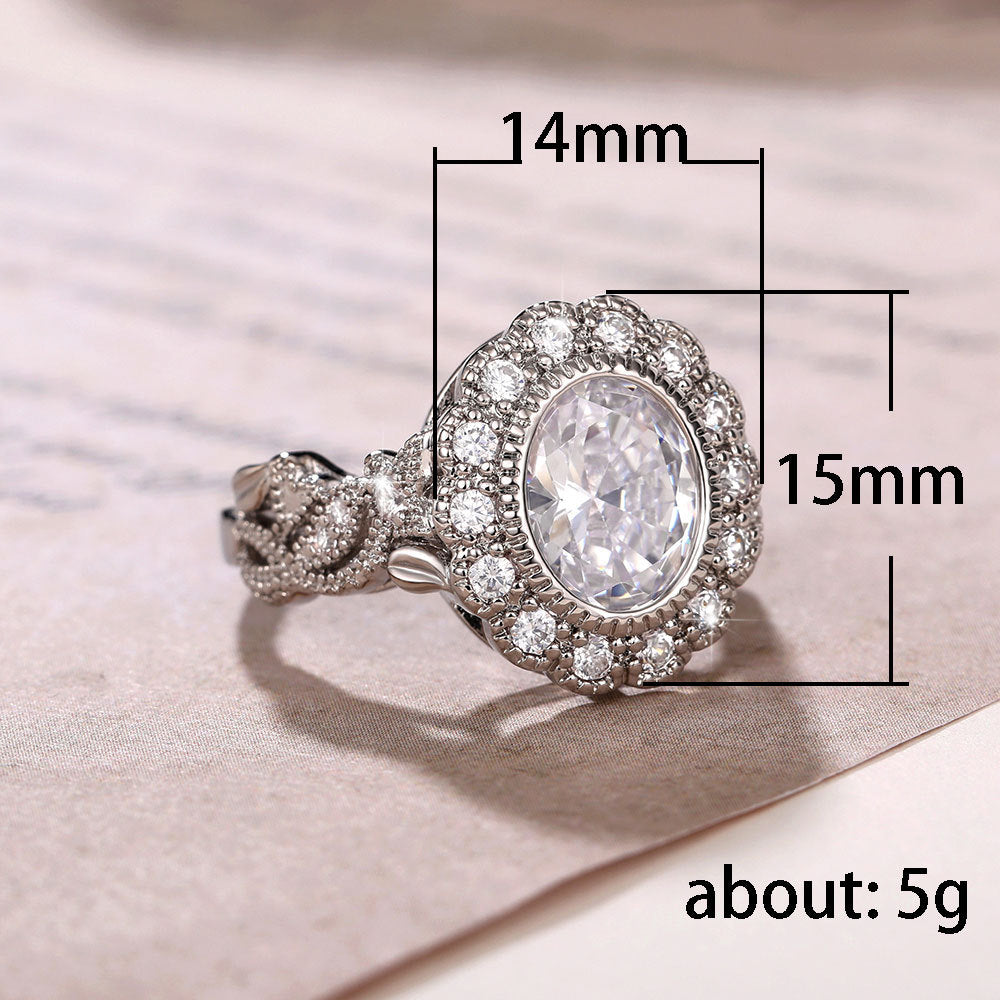 Full Diamond Round Diamond Zircon Ring