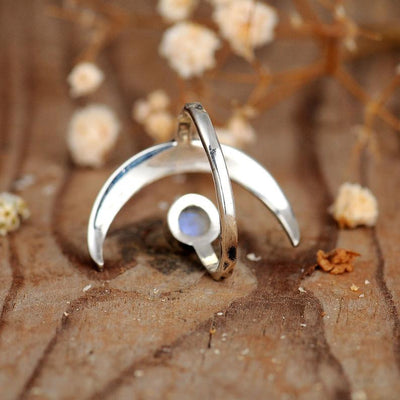 Vintage Sun Moon Open Ring
