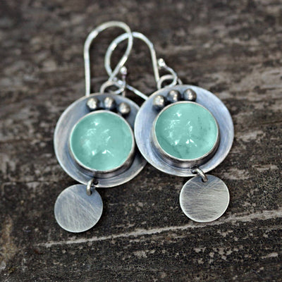 Retro Geometric Disc Earrings