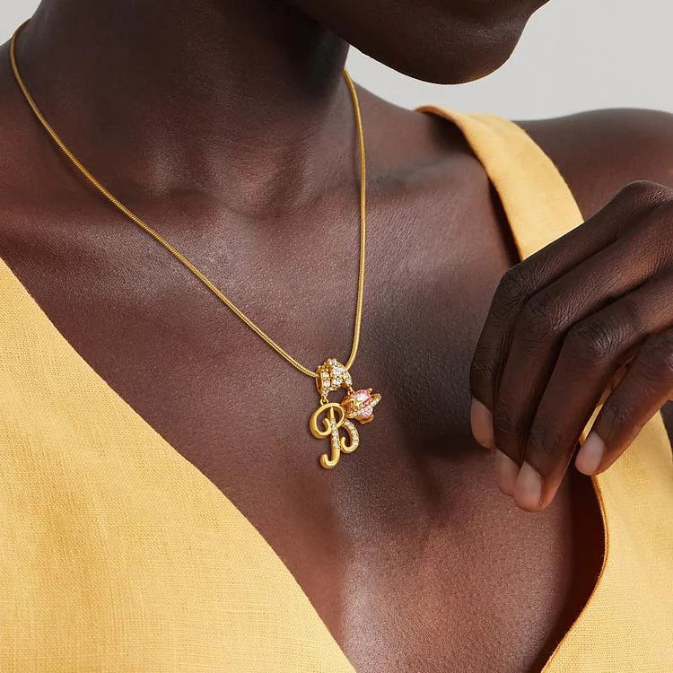 Personalized Custom 18K Gold Plated Alphabet Necklace, Artistic Design Name Necklace, Fashionable Exquisite Gift for Women and Girls