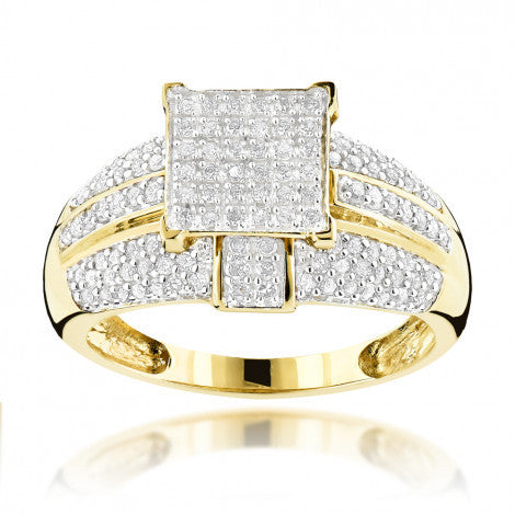 Square Inlaid Zircon Ring