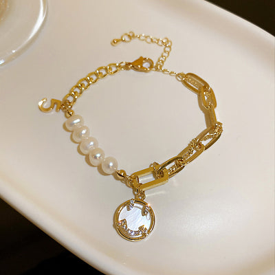 Baroque Freshwater Pearl Crystal Bracelet