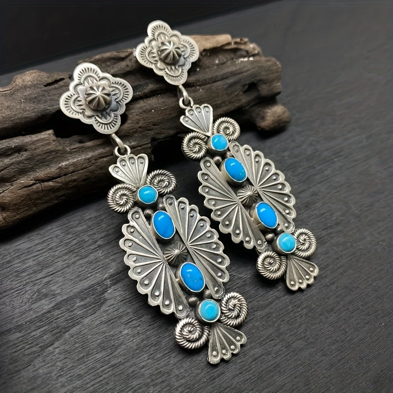Vintage Bohemian Style Metal Carved Earrings