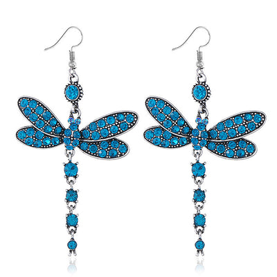 Clocs Gwehydd yr Iâr Hynafol Lliw Las gyda Strwythurau Rhinestone wedi'u Gwneud yn yr Wyneb.