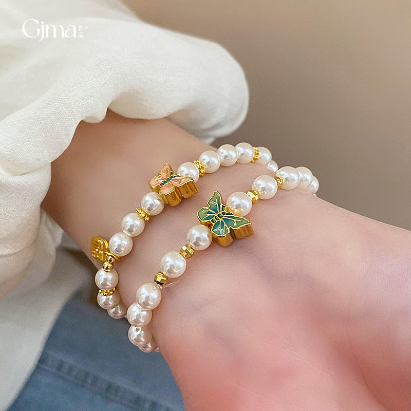 Butterfly Lucky Pearl Bracelet