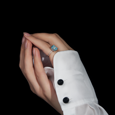 925 Sterling Silver Classic Luxury Rectangle Shiny 5A Transparent Zirconia Ring Ladies Wedding Engagement Jewelry Gift