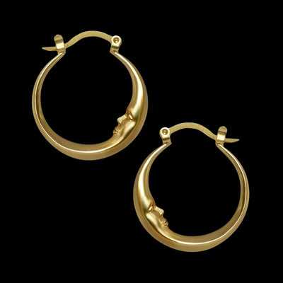 Minimalist Oval Moon Earrings
