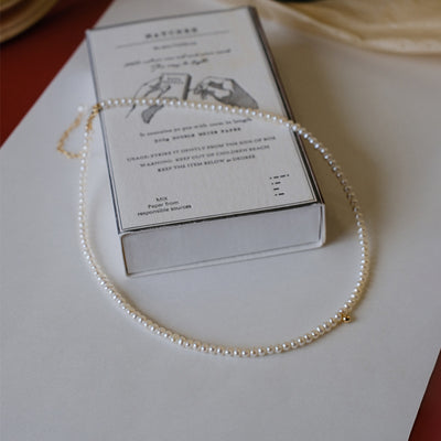 Retro Round Bead Pearl Necklace