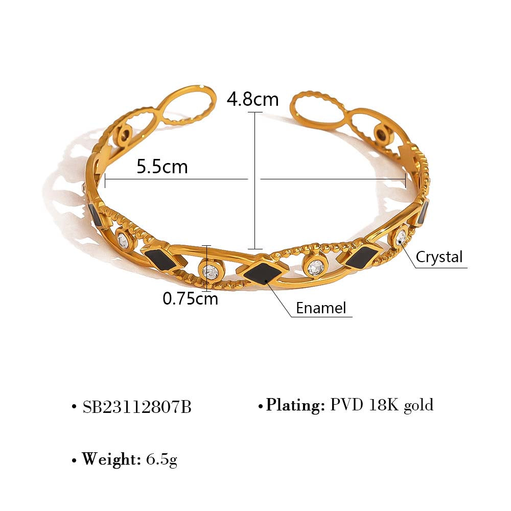 Zircon Drip Oil Diamond Hollow Bracelet