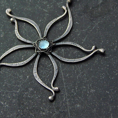 Five pointed Star Moonlight Stone Necklace