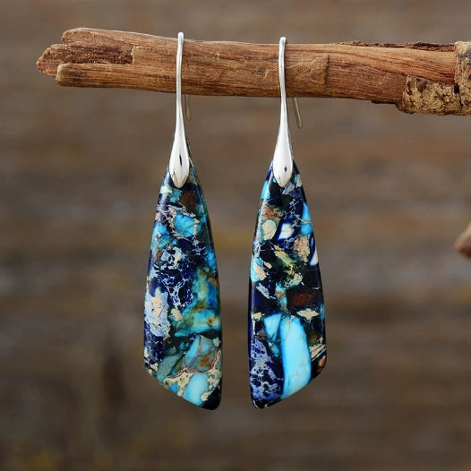 Bohemian Natural Stone Geometric Earrings