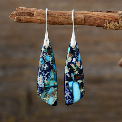 Bohemian Natural Stone Geometric Earrings