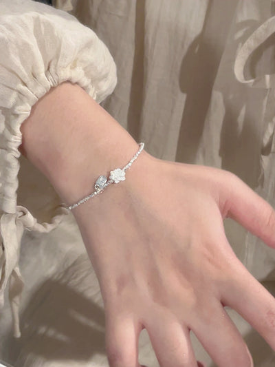 Lotus Shaped  Silver Bracelet