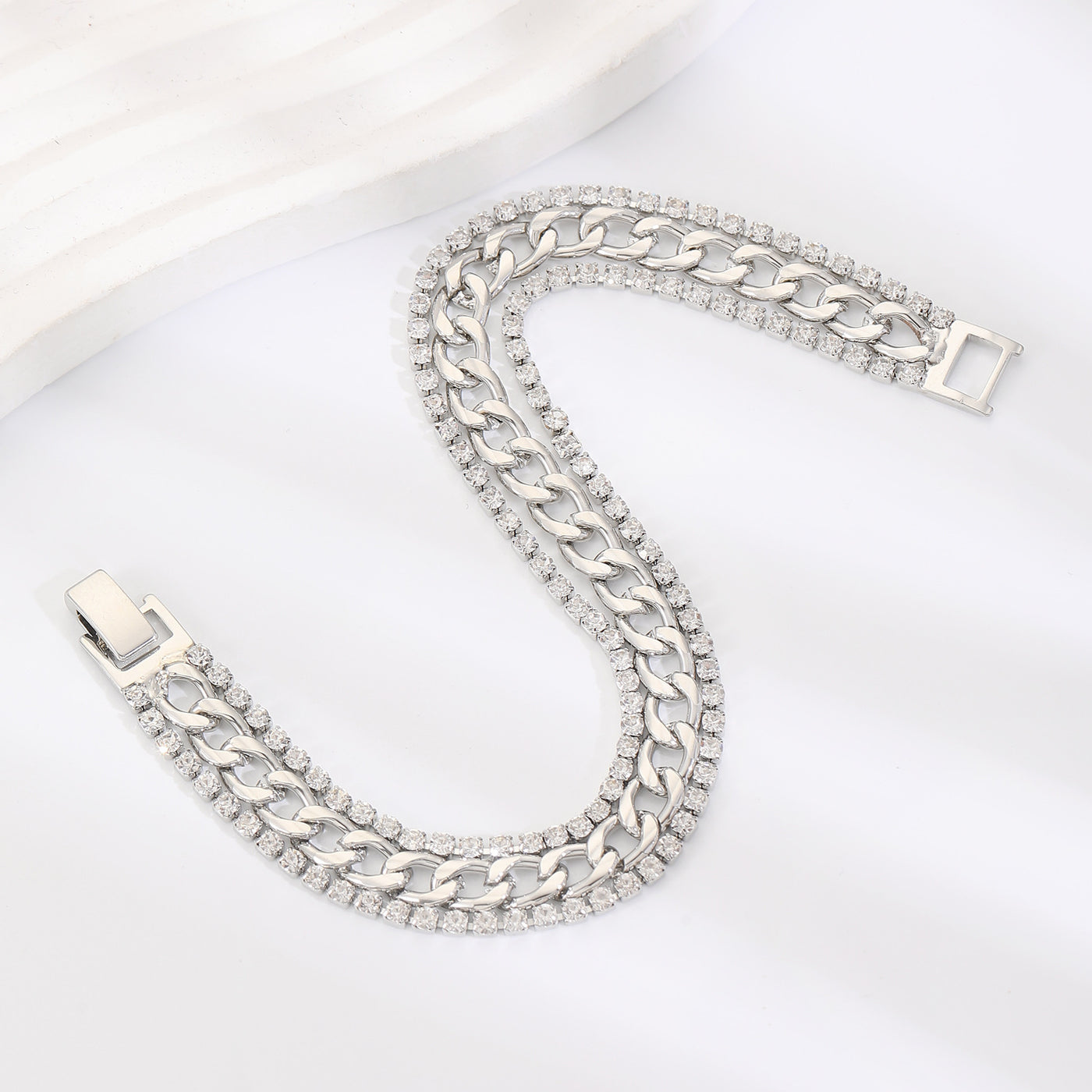 Three-layer Rhinestone  Chain Bracelet