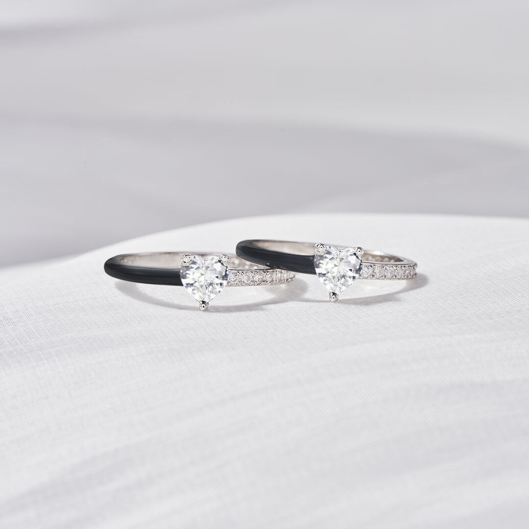 I'm Choosing My Peace Black Enamel Ring