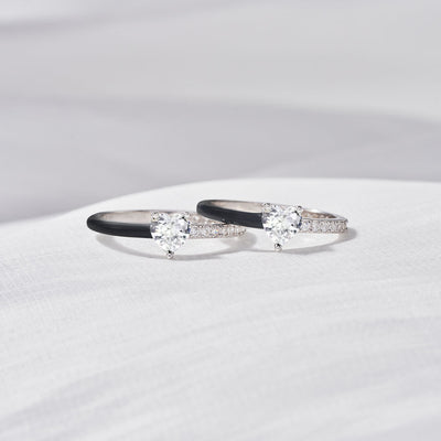 I'm Choosing My Peace Black Enamel Ring