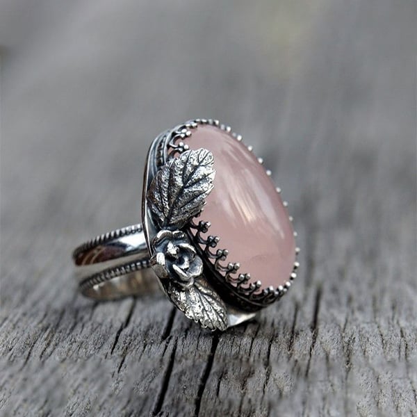 🔥Last Day 49% OFF🎁Retro Rose Pink Crystal Ring