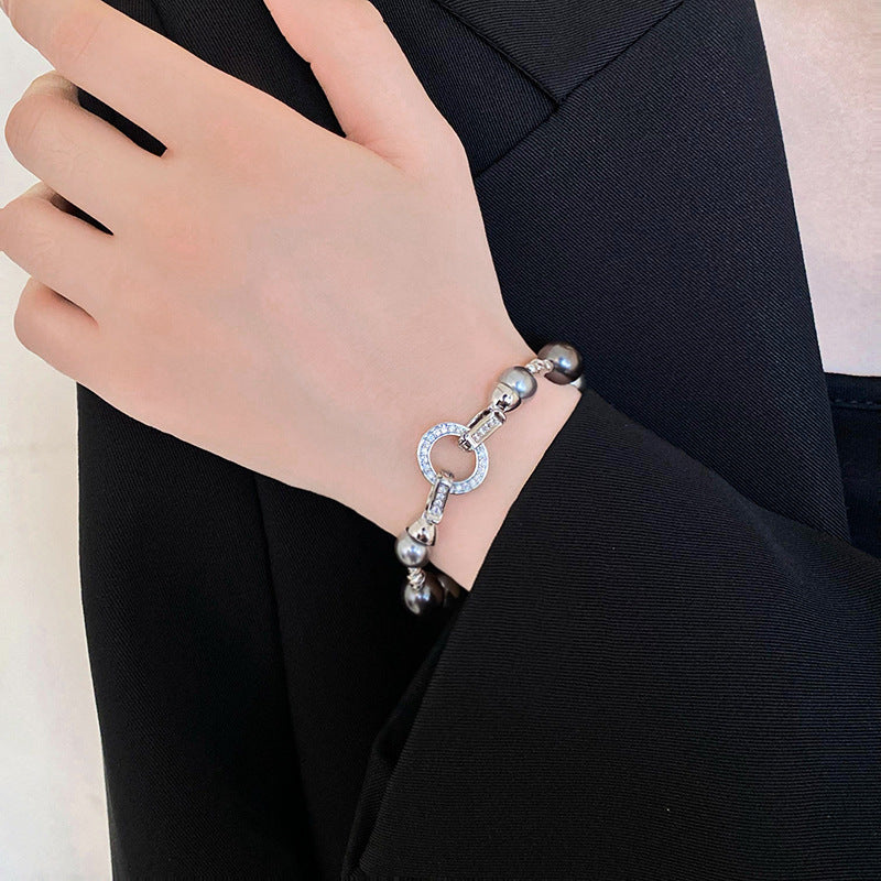 Zircon Pearl Irregular Circular Bracelet