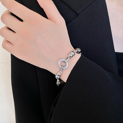 Zircon Pearl Irregular Circular Bracelet