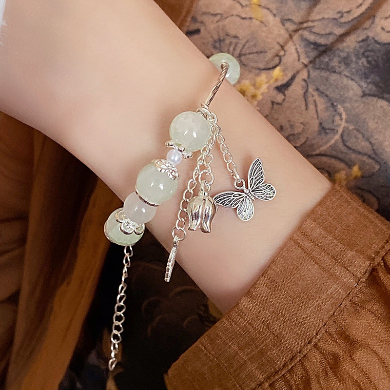 Green  Butterfly Flower Leaf Bracelet