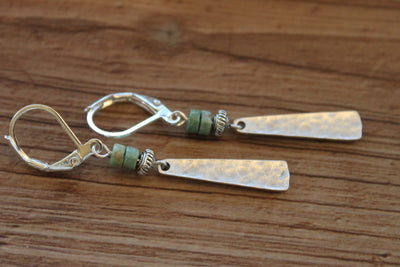 Vintage Turquoise Silver Bobo Earrings