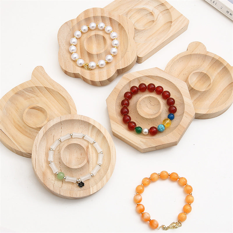 Pine Wood Color Bracelet Display Plate