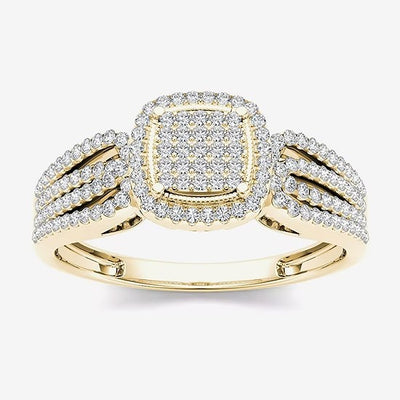 Square Inlaid Zircon Ring