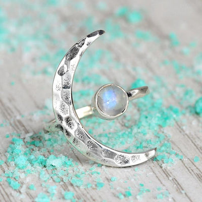 Vintage Sun Moon Open Ring
