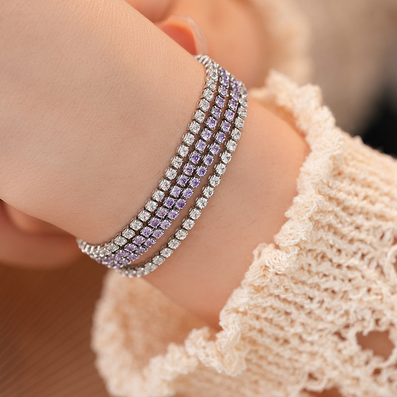 Purple Zircon Buckle Bracelet