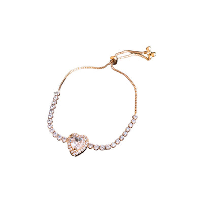 Three-dimensional Love Zircon Adjustable Bracelet