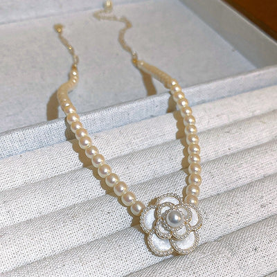Retro Round Bead Pearl Necklace