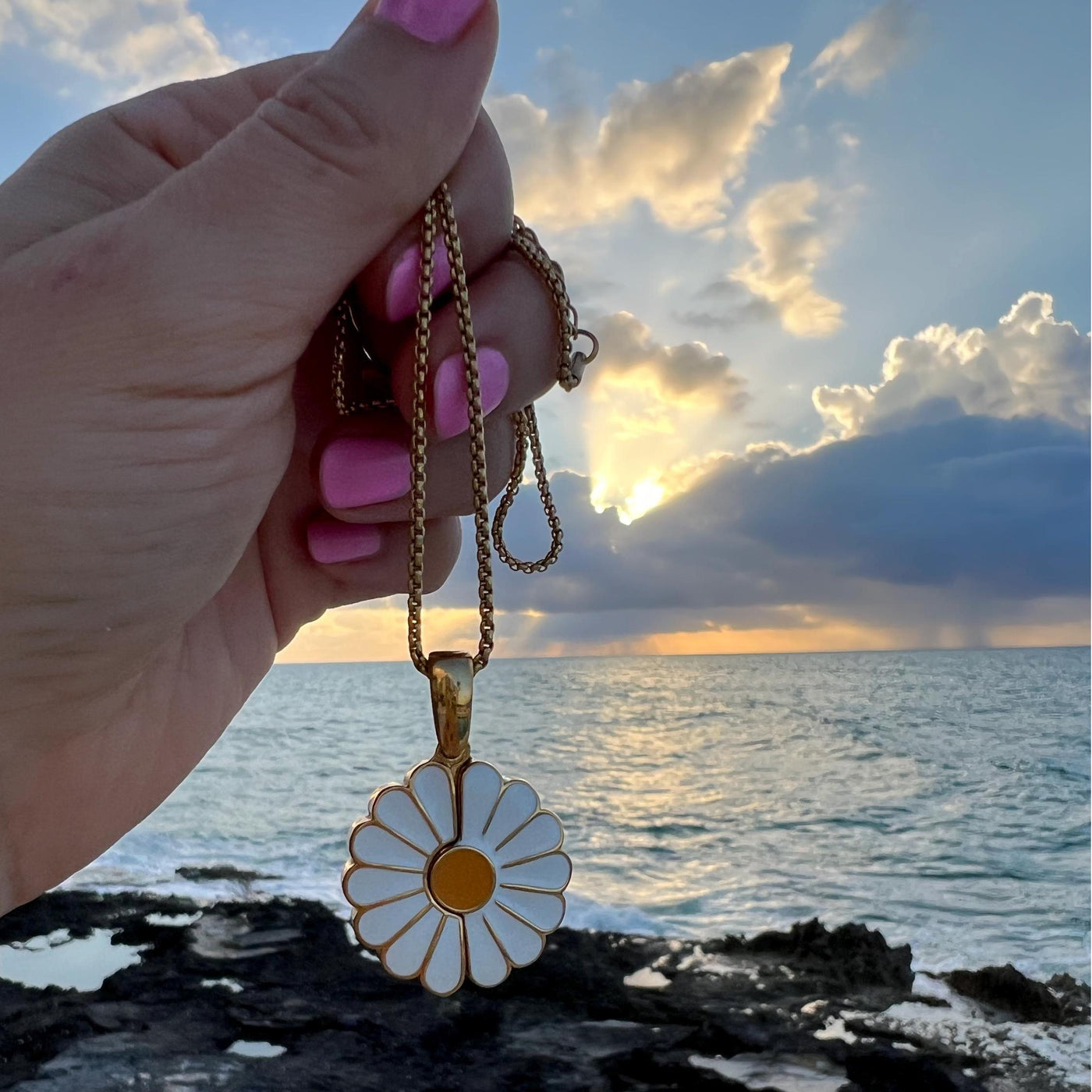 Hidden Message Daisy Locket Necklace