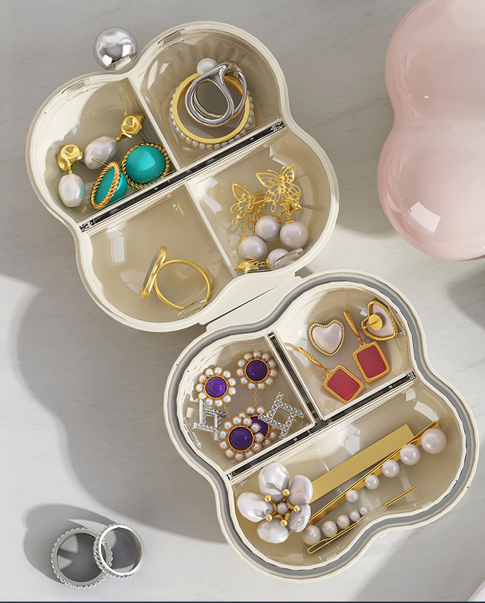 Cream Style Portable Jewelry Travel Box