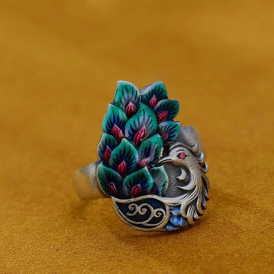 Enamel Phoenix Ring