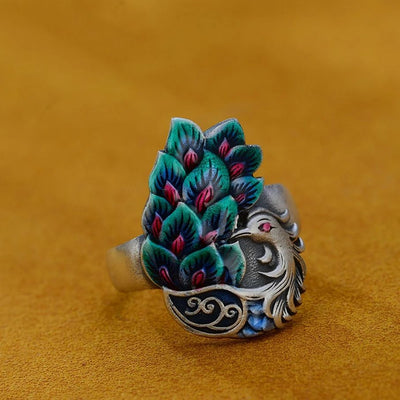 Enamel Phoenix Ring