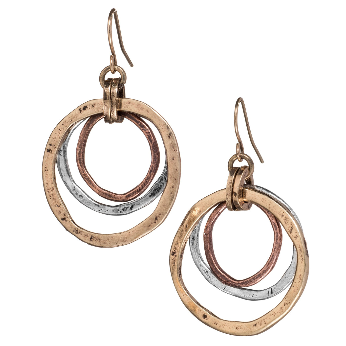 Vintage Gold & Silver Circles Earrings