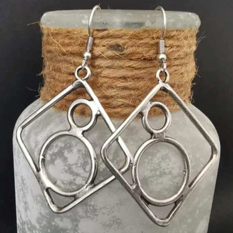 Geometric square fashionable earrings