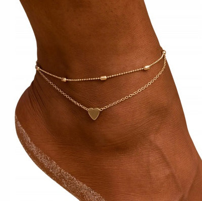 Round  Love Heart Ankle Chain