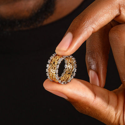 Vintage Gold Braided Zirconia Ring