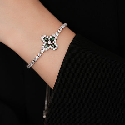 Zircon Flower Adjustable Bracelet