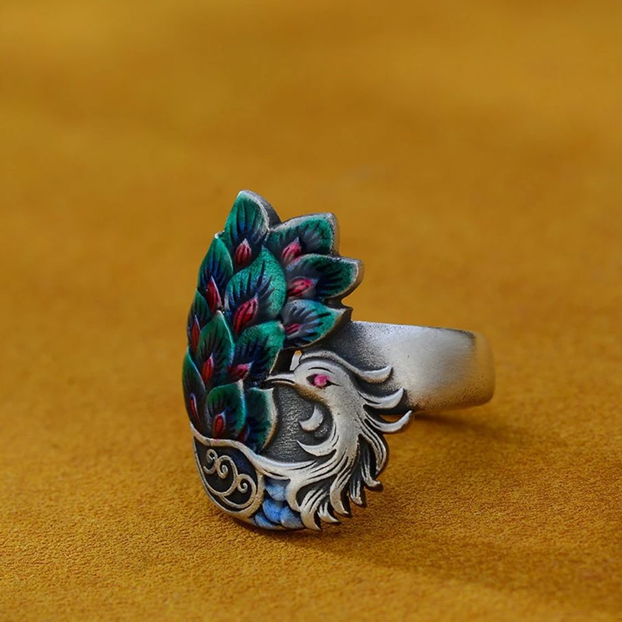 Enamel Phoenix Ring