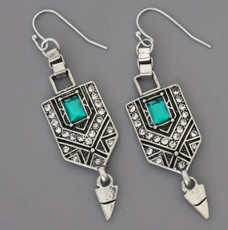 Vintage Emerald Zircon Earrings
