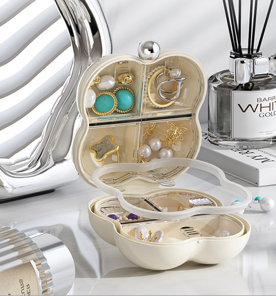 Cream Style Portable Jewelry Travel Box